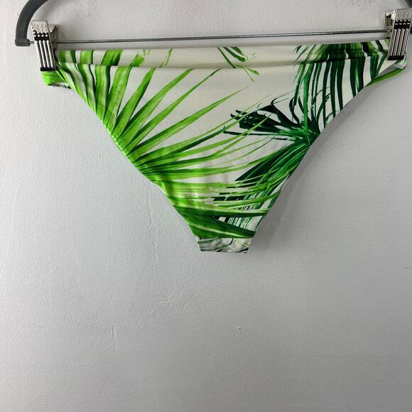 TiniBikini White Green SwimSuit Set Nylon Stretch Tropical Print Size Medium M - Picture 7 of 8